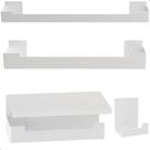 Kit de Acessórios Para Banheiro 4 Peças Adesivo Branco F.ELG