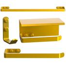 Kit de Acessórios Para Banheiro 4 Peças Dourado UN MAX