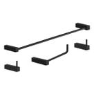 Kit De Acessórios Para Banheiro 4 Peças Metal Preto Fosco 2050TR Troia Kit De Acessórios Para Banheiro 4 Peças Metal Preto Fosco 2050TR Troia