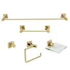 Kit de Acessórios para Banheiro 5 Peças Inox Square SQ12108 Ducon Metais Kit de Acessórios para Banheiro 5 Peças Inox Square SQ12108 Ducon Metais