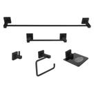 Kit de Acessórios para Banheiro 5 Peças Inox Square SQ12509 Ducon Metais Kit de Acessórios para Banheiro 5 Peças Inox Square SQ12509 Ducon Metais