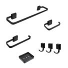 Kit De Acessórios Para Banheiro 7 Peças Luxo 3 Cabides Preto Kit De Acessórios Para Banheiro 7 Peças Luxo 3 Cabides Preto
