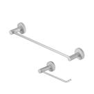 Kit de Acessórios para Banheiro Aço Inox e Metal Escovado Acetinado 2 Itens Modelo Athenas Kit de Acessórios para Banheiro Aço Inox e Metal Escovado Acetinado 2 Itens Modelo Athenas