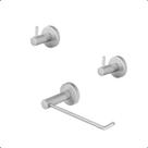 Kit de Acessórios para Banheiro Aço Inox e Metal Escovado Acetinado 3 Itens Modelo Athenas Kit de Acessórios para Banheiro Aço Inox e Metal Escovado Acetinado 3 Itens Modelo Athenas