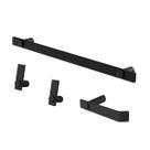 Kit De Acessórios Para Banheiro Aço Inox Preto Fosco 2050PM Patmos Kit De Acessórios Para Banheiro Aço Inox Preto Fosco 2050PM Patmos
