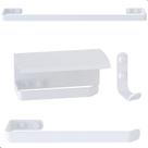 Kit De Acessórios Para Banheiro Branco 4 Itens Zmtt