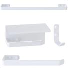 Kit de Acessórios Para Banheiro Branco 4 Peças U.MAX