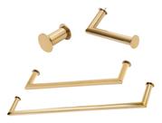 Kit de Acessórios Para Banheiro com 4 Peças em Aço Inox Dourado Linha Tessália Stainless