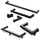 Kit de Acessórios Para Banheiro com 6 Peças em Aço Inox Black Matte Preto Fosco Stainless