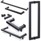 Kit de Acessórios Para Banheiro com 7 Peças em Aço Inox Black Matte Preto Fosco Stainless
