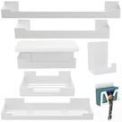 Kit de Acessórios Para Banheiro Com Adesivo 7 Pcs Branco U.ELG