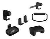 Kit de Acessórios para Banheiro Fame 6 Peças - Preto