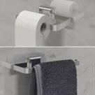 Kit De Acessórios Para Banheiro Papeleira e Porta Toalha de Rosto
