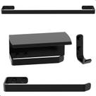 Kit De Acessórios Para Banheiro Preto 4 Itens Zmtt