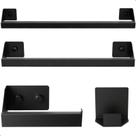 Kit de Acessórios Para Banheiro Preto 4 Pçs F.Master Slim DF