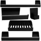 Kit de Acessórios Para Banheiro Preto 5 Pçs F.Master Slim DF