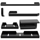 Kit de Acessórios Para Banheiro Preto Fosco 6 Peças F.MAX