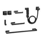 Kit de Acessórios para Banheiro Quadrado Preto Completo Luxo + Ducha Higiênica + 02 Acabamentos Registro Deca Preto