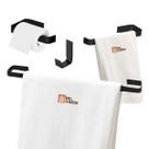 Kit de Acessórios para Banheiro Quadrado Preto Fosco 4 Peças Kit de Acessórios para Banheiro Quadrado Preto Fosco 4 Peças
