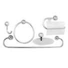 Kit de Acessórios para Banheiro Samba com 5 Peças Acabamento Cromado Inox Japi