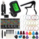 Kit de acessórios para guitarra acústica Anvin com cordas, afinador, capo
