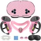 Kit de Acessórios VR MTomatoVR Quest 3S 7 em 1 em Silicone Rosa