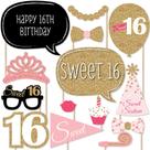 Kit de adereços Photo Booth Big Dot of Happiness Sweet 16 Birthday