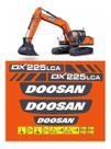 Kit De Adesivos Escavadeira Compatível Com Doosan Dx225 Lca