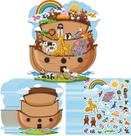 Kit de adesivos Haooryx Noah's Ark, 12 conjuntos de cenas de animais