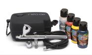 Kit de Aerógrafo Iwata Neo CN com Compressor e Tintas