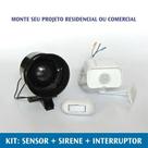 Kit de Alarme Sensor de Movimento MA e Sirene Interruptor Bivolt Segurança