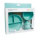 Kit de Alimentação Infantil com 5 Peças em Silicone com Ventosa - Verde - Freso Baby