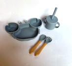Kit de Alimentação Infantil em Silicone Caranguejo (Azul) e (Rosa)