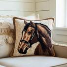 Kit de Almofada em Latch Hook DIY Cavalo 43x43 cm Kit de Almofada em Latch Hook DIY Cavalo 43x43 cm