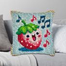 Kit de Almofada em Ponto Russo YP 46x46 cm com Estampa de Morango