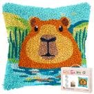 Kit de Almofada Latch Hook Capivara DIY 43 x 43 cm