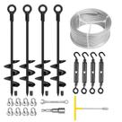 Kit de Anclas para Suelo Camitlli 4 unidades de 46 cm con Cable y Abrazaderas