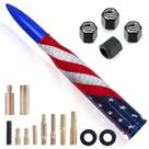 Kit de antena de caminhão Stubby Engirette de 14 cm com bandeira americana
