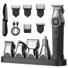 Kit de aparador de cabelo 6 em 1 vermelho elétrico USB recarregável