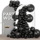 Kit de Arco com 155 Balões Pretos PartyWoo 46, 30, 25 e 13 cm Kit de Arco com 155 Balões Pretos PartyWoo 46, 30, 25 e 13 cm
