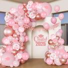 Kit de arco de balão de formatura TGMJccus 2025 rosa com 18 10 5 balões Kit de arco de balão de formatura TGMJccus 2025 rosa com 18 10 5 balões