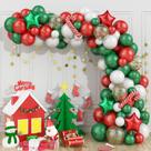 Kit de arco de balão de Natal 86 unidades de látex vermelho verde branco Kit de arco de balão de Natal 86 unidades de látex vermelho verde branco