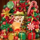 Kit de arco de balão de Natal Bonropin 171 unidades com caixa de doces