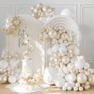 Kit de arco de balão LANGASQUE Pearl White 101 unidades