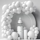Kit de arco de balão, látex elegante, 87 peças, branco para festa de casamento