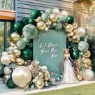 Kit de arco de balão Partycus Emerald Green Gold com enchimento duplo