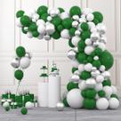Kit de arco de balão PASOCON Verde Esmeralda Prata Branco Kit de arco de balão PASOCON Verde Esmeralda Prata Branco