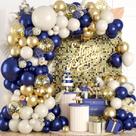 Kit de arco de balão Saxuxu azul marinho dourado com 120 balões Kit de arco de balão Saxuxu azul marinho dourado com 120 balões