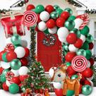 Kit de Arco de Balões de Natal ZFUNBO - 85 Unidades (Vermelho, Verde e Branco)