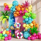 Kit de Arco de Balões JOYFLOAT 141 Peças Cores Tropicais de Verão Kit de Arco de Balões JOYFLOAT 141 Peças Cores Tropicais de Verão